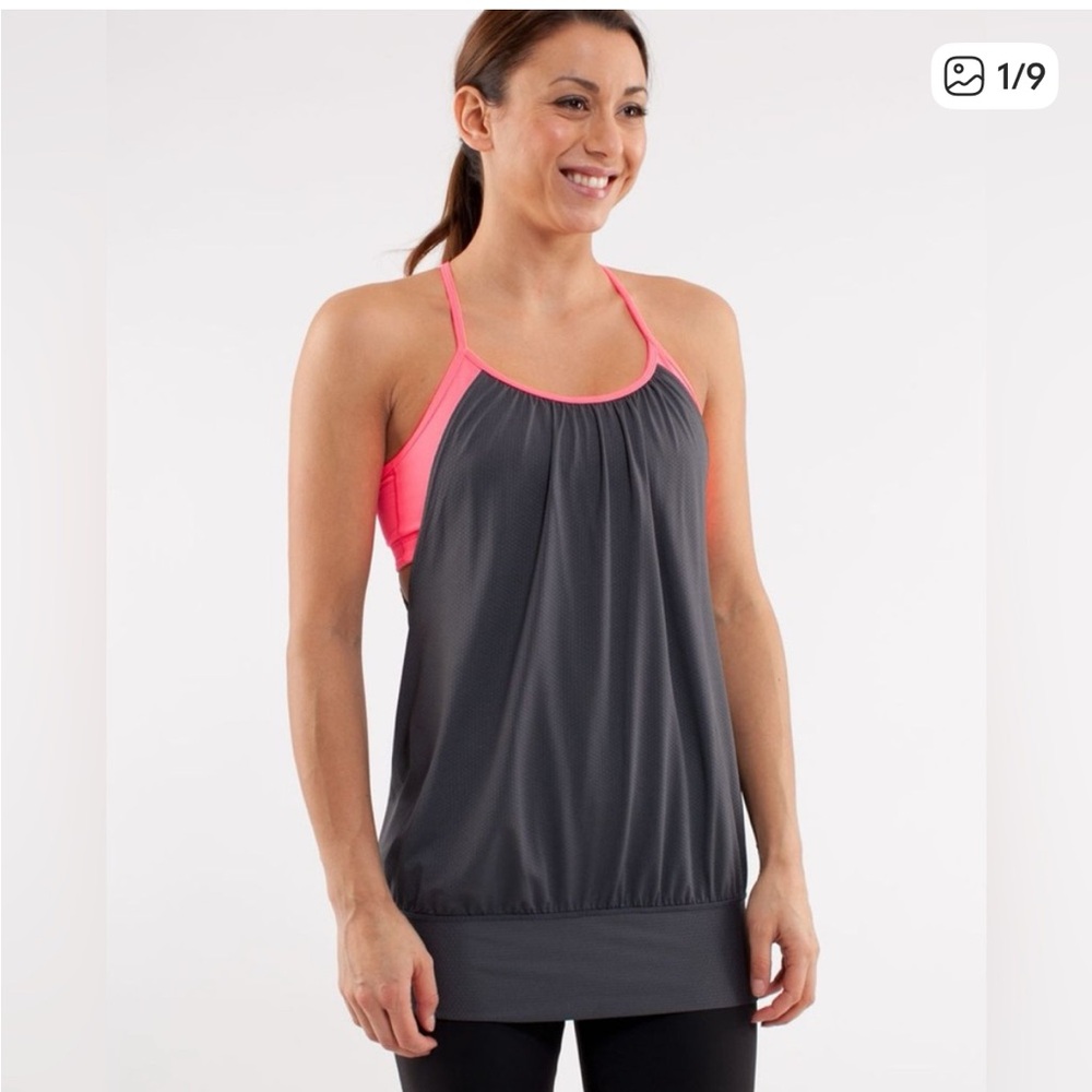 Lululemon Athletica No Limits Tank Coal and Coral